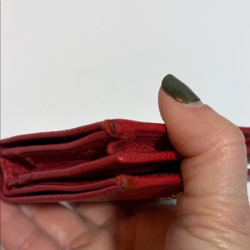 Gucci Red Leather Wallet with Gold Logo